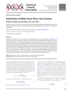 Estimation of Male Gene Flow: Use Caution