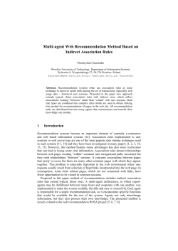 Multi-agent Web Recommendation Method Based on Indirect