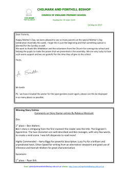 Newsletter 11 - Chilmark and Fonthill Bishop Primary School