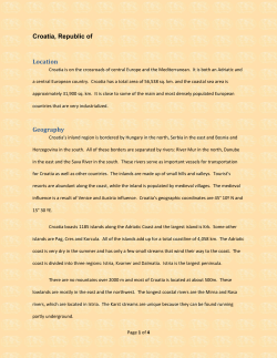 Croatia, Republic of Location Geography