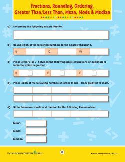Fractions, Rounding, Ordering, Greater Than/Less