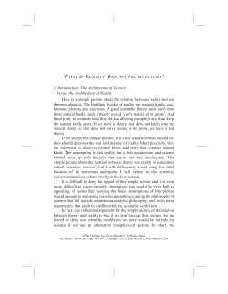 1. Introduction: The Architecture of Science Versus the Architecture
