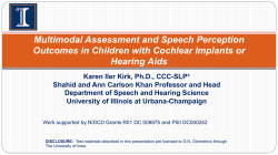 Multimodal Assessment and Speech Perception Outcomes in