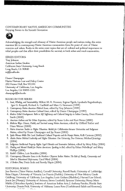 CONTEMPORARY NATIVE AMERICAN COMMUNITIES Stepping