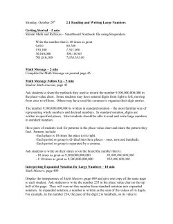 Reading and Writing Large Numbers