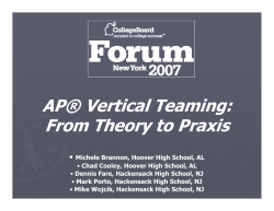 AP&reg; Vertical Teaming: From Theory to Praxis