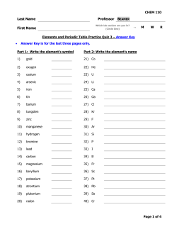 Elements Practice Quiz 3 - Answer Key