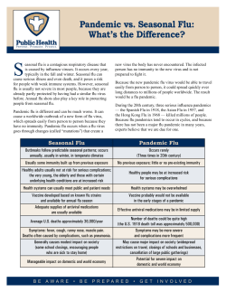 Pandemic vs. Seasonal Flu: What`s the