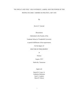 "WE SWEAT AND TOIL": SELF-INTEREST, LABOR, AND THE