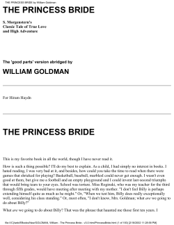 THE PRINCESS BRIDE by William Goldman