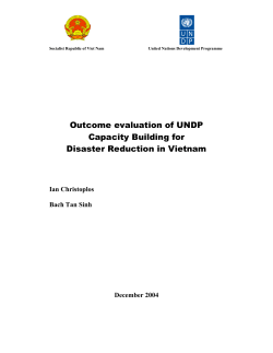 Outcome evaluation of UNDP Capacity Building for Disaster