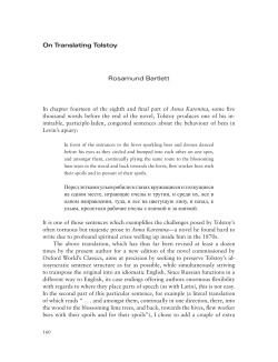 Rosamund Bartlett On Translating Tolstoy