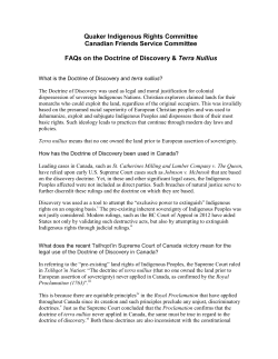 Quaker Indigenous Rights Committee Canadian Friends Service
