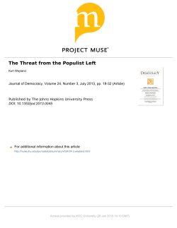 The Threat from the Populist Left