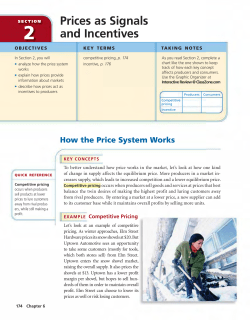 Prices as Signals and Incentives - AHHS Support for Student Success
