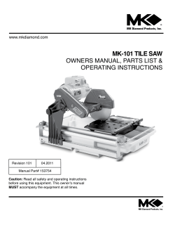 MK-101 Tile Saw - Auburn Engineering