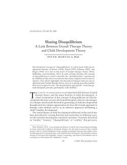Sharing Disequilibrium: A Link Between Gestalt Therapy Theory and