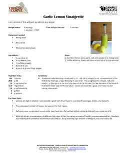 Garlic Lemon Vinaigrette - The University of Arizona Campus Health