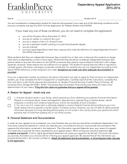 Dear Appeal Applicant - Franklin Pierce University