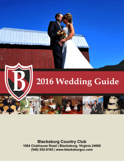 2016 Wedding Guide - Blacksburg Country Club