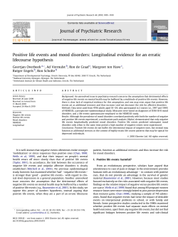 Positive life events and mood disorders