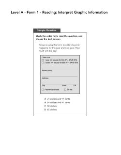 Level A - Form 1 - Reading: Interpret Graphic