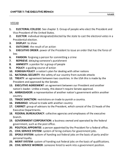CHAPTER 7: The Executive Branch