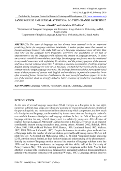 LANGUAGE USE AND LEXICAL ATTRITION: DO THEY CHANGE