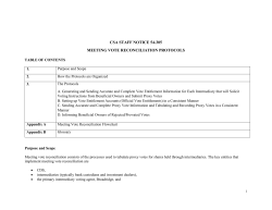 CSA Staff Notice 54-305 Meeting Vote Reconciliation Protocols