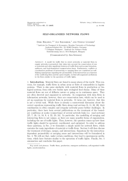 SELF-ORGANIZED NETWORK FLOWS Dirk Helbing,1,2 Jan