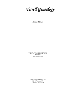 Terrell Genealogy - Terrell Society of America