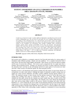 EXTENT AND REMEDY ON GULLY EROSION IN BANGSHIKA