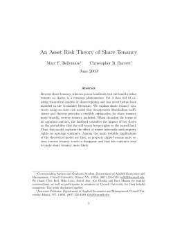 An Asset Risk Theory of Share Tenancy