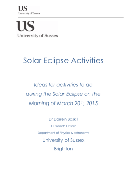 Solar Eclipse Activities
