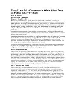 Using Prune Juice Concentrate in Whole Wheat Bread and Other