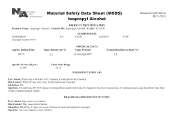 (MSDS) Isopropyl Alcohol - NA Trading and Technology