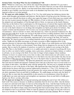Sermon Notes: You Reap What You Sow (Galatians 6:7