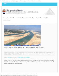 Suez Canal New Project ...A New Hope for Egypt
