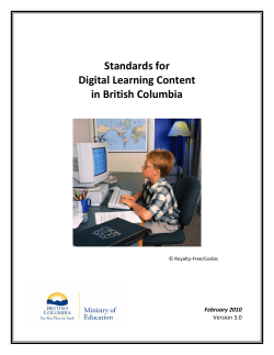 Standards for Digital Learning Content in British Columbia