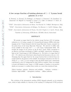 A low escape fraction of ionizing photons of L> L* Lyman break