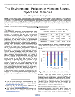 The Environmental Pollution In Vietnam: Source, Impact And
