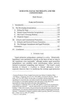 127 SCHUETTE, FACIAL NEUTRALITY, AND THE CONSTITUTION