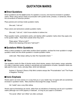 QUOTATION MARKS
