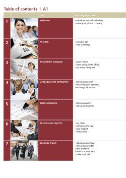 Table of contents | A1