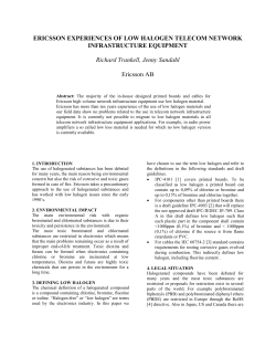 Ericsson experiences of low halogen telecom network infrastructure