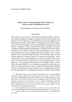 Martin Luther`s concept of sin`s impact on nature and the unlanding