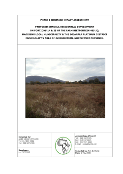 Site location - South African Heritage Resources Agency