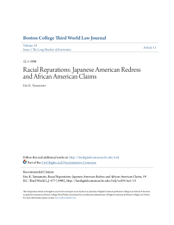 Japanese American Redress and African American Claims