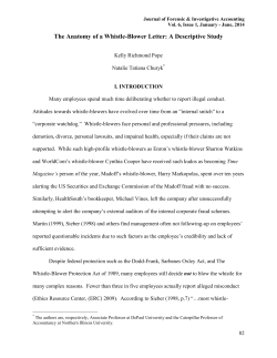 The Anatomy of a Whistle-Blower Letter: A Descriptive Study
