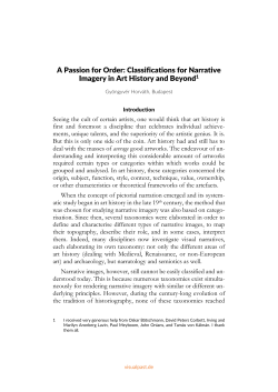 A Passion for Order: Classifications for Narrative